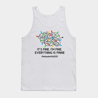 Everything Is Fine Christmas Lights Ela Teacher Xmas Gift Tank Top